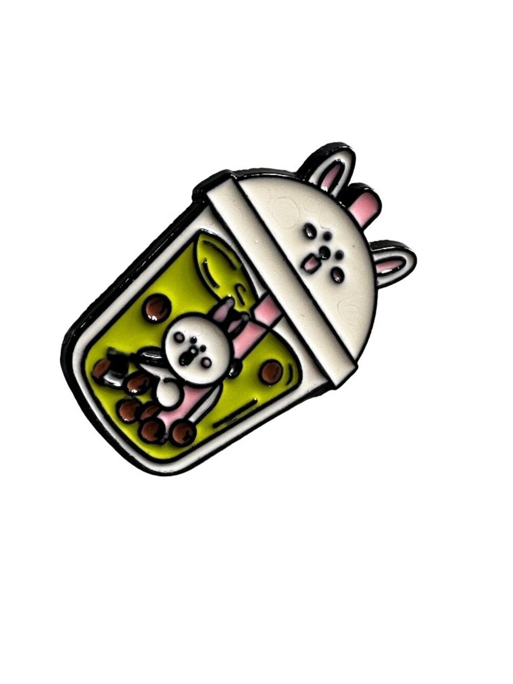 Rabbit Boba Tea Lapel Pin Pearl Bubble Tea Badge Brooch Accessories Pin Jewelry